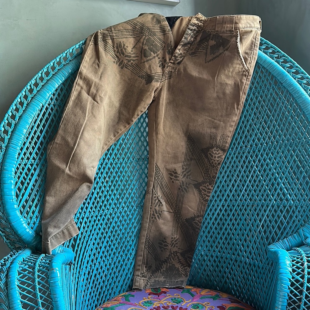 Printed denim jeans